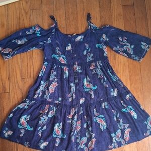Mudd Blue Dress with Paisley Accents